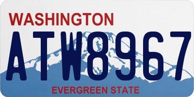 WA license plate ATW8967
