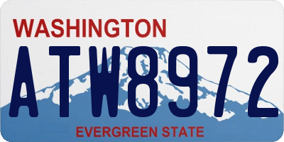 WA license plate ATW8972