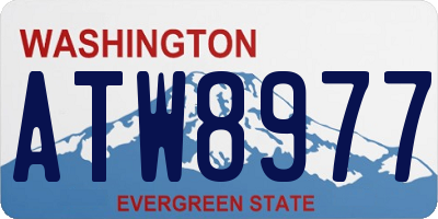 WA license plate ATW8977