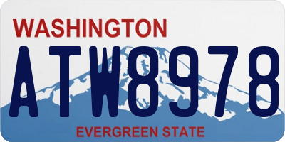 WA license plate ATW8978