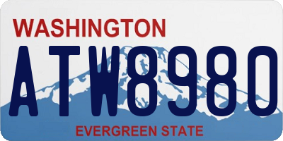 WA license plate ATW8980