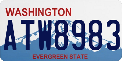 WA license plate ATW8983