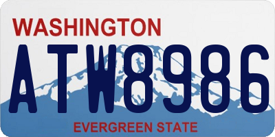 WA license plate ATW8986