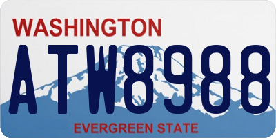 WA license plate ATW8988