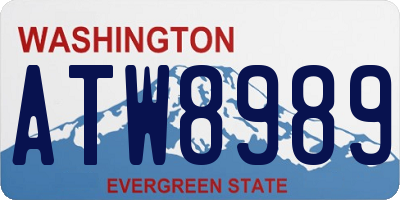 WA license plate ATW8989