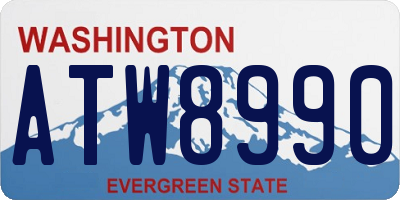 WA license plate ATW8990