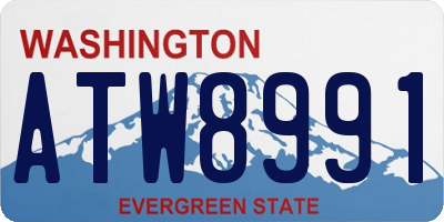 WA license plate ATW8991