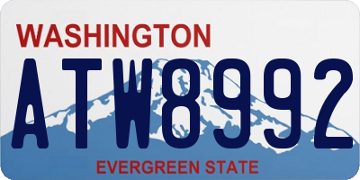 WA license plate ATW8992
