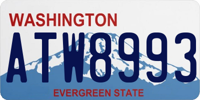 WA license plate ATW8993