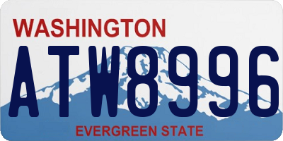 WA license plate ATW8996