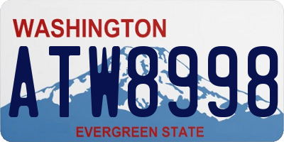 WA license plate ATW8998
