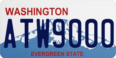 WA license plate ATW9000