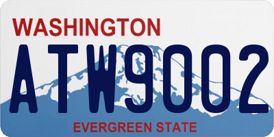 WA license plate ATW9002