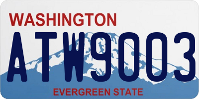 WA license plate ATW9003