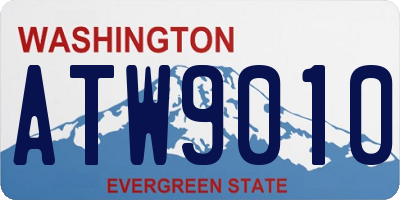WA license plate ATW9010