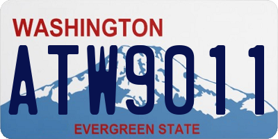 WA license plate ATW9011