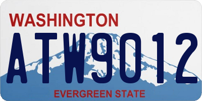 WA license plate ATW9012