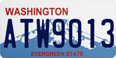 WA license plate ATW9013