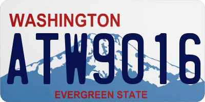 WA license plate ATW9016