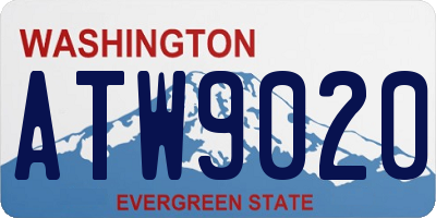 WA license plate ATW9020