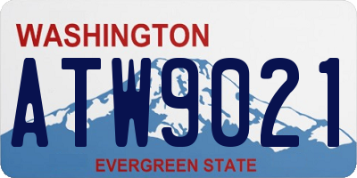 WA license plate ATW9021