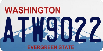 WA license plate ATW9022