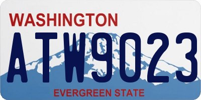 WA license plate ATW9023