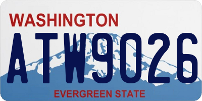 WA license plate ATW9026