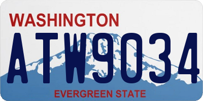 WA license plate ATW9034