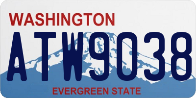 WA license plate ATW9038