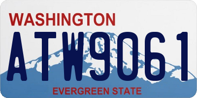 WA license plate ATW9061