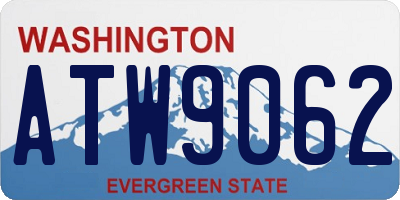 WA license plate ATW9062
