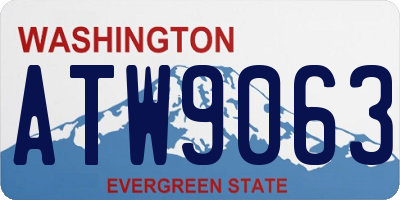 WA license plate ATW9063
