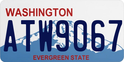 WA license plate ATW9067