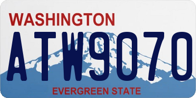WA license plate ATW9070