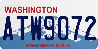 WA license plate ATW9072