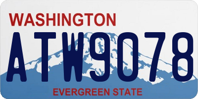 WA license plate ATW9078