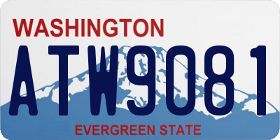 WA license plate ATW9081