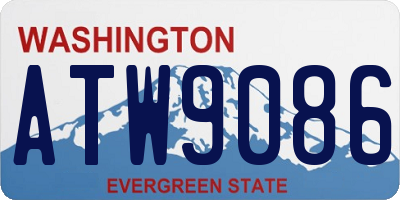 WA license plate ATW9086