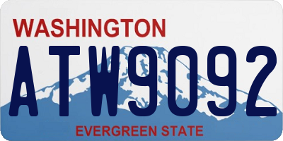 WA license plate ATW9092