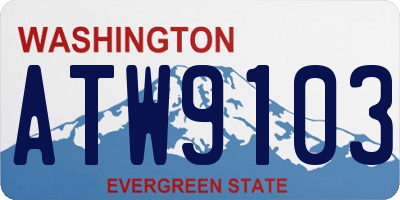 WA license plate ATW9103
