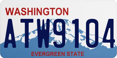 WA license plate ATW9104