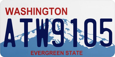 WA license plate ATW9105