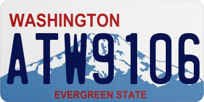WA license plate ATW9106