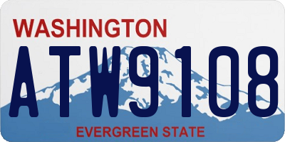 WA license plate ATW9108