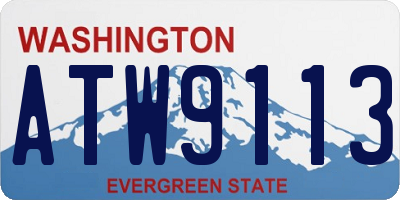 WA license plate ATW9113
