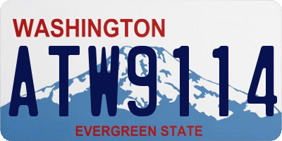 WA license plate ATW9114