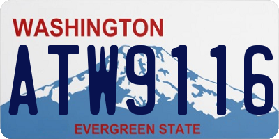 WA license plate ATW9116