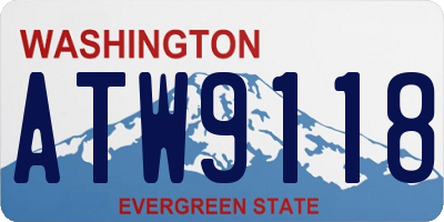 WA license plate ATW9118