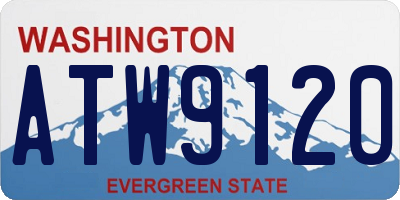 WA license plate ATW9120